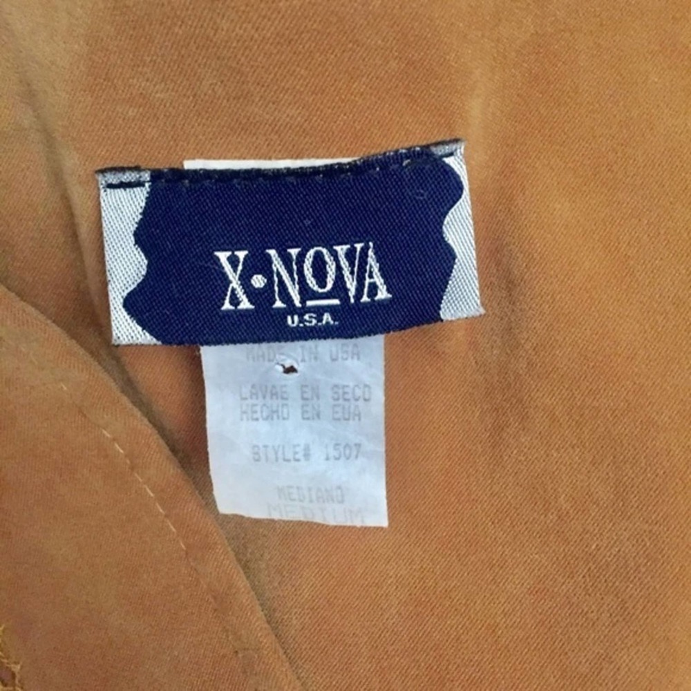 Vintage 90s Marigold Mustard Faux Suede Top & Pencil Skirt Set M - Picture 12 of 15